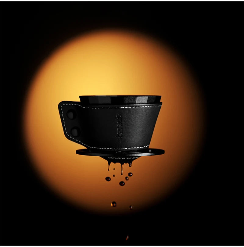 Gotejador de meteorito MHW-3BOMBER, gotejador de alumínio para cafeteira, para 1-2 copos, capa de couro, papel de filtro de bolo