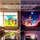 2025 Novo projetor 4k 1800ANSI Projetor Android com foco automático WiFi 6 Bluetooth Beamer para filmes, ideal para casa e teatro ao ar livre