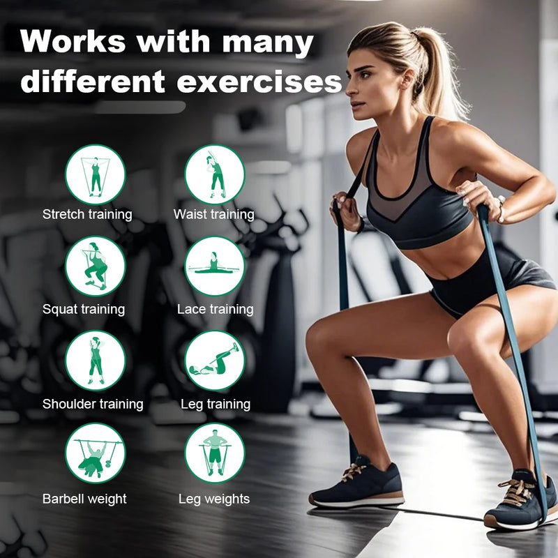 Faixa de resistência fitness, 5 ~ 120lbs, boxe, treinamento de agilidade, equipamento de ginástica, yoga, pilates, acessórios, faixa de borracha, academia em casa