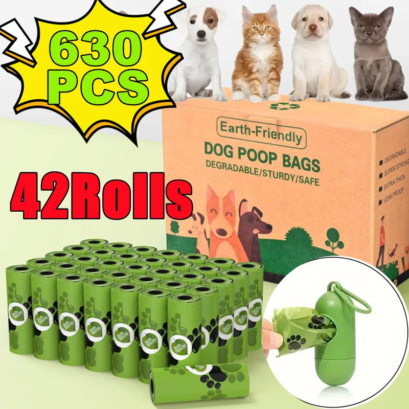 Saco de cocô de cachorro biodegradável saco de lixo para animais de estimação sacos de cocô de cachorro dispensador de saco de cocô de cachorro suprimentos de limpeza de cães produtos para cães presente