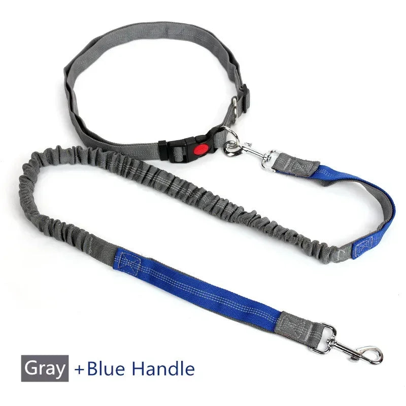 Trela retrátil para cães com corda de cintura ajustável, mão livre, corrida, ciclismo, cães grandes, elasticidade para animais de estimação, chumbo, suprimentos para animais de estimação