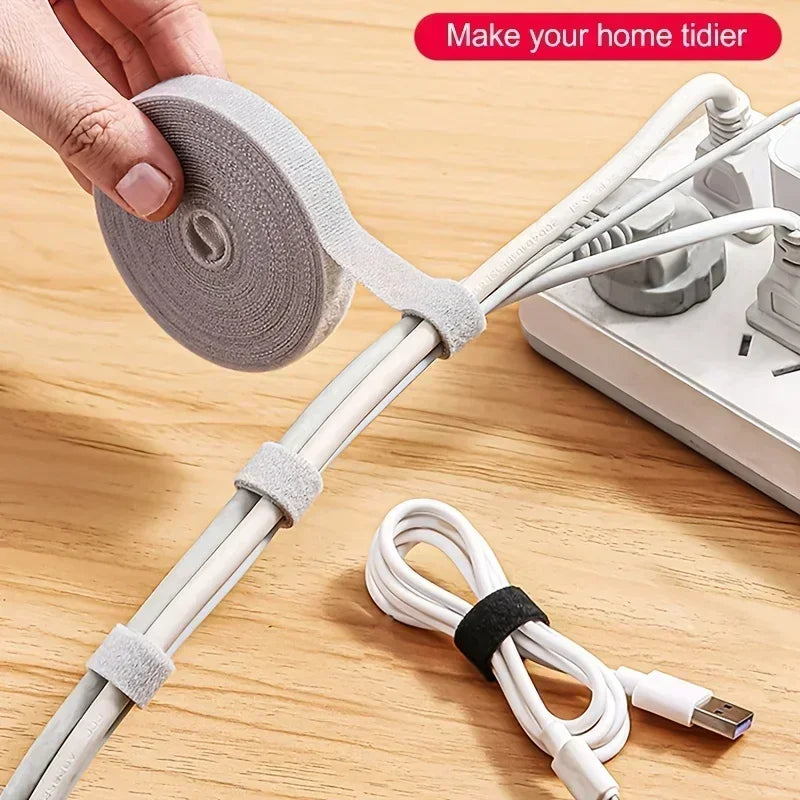 1/5m cabo organizador gerenciamento de cabo fio enrolador fita fone de ouvido mouse cabo gestão laços protetor para iphone xiaomi samsung