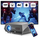 2025 Novo projetor 4k 1800ANSI Projetor Android com foco automático WiFi 6 Bluetooth Beamer para filmes, ideal para casa e teatro ao ar livre