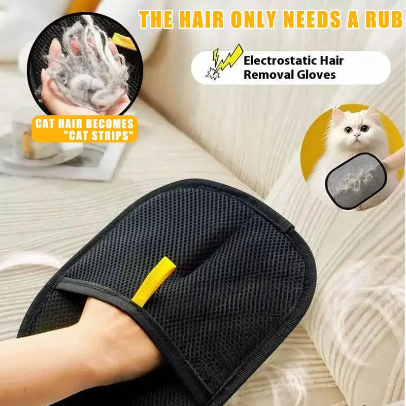 Escova removedora de pelos de animais de estimação, luvas removedoras de pelos de gatinho, escova de deshedding, luva para cachorro, gato, dupla face, pele, limpeza de pelos para carpete