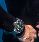 Orient duplo leão relógio mecânico totalmente automático masculino verde água fantasma relógio de mergulho masculino original importado 1:1