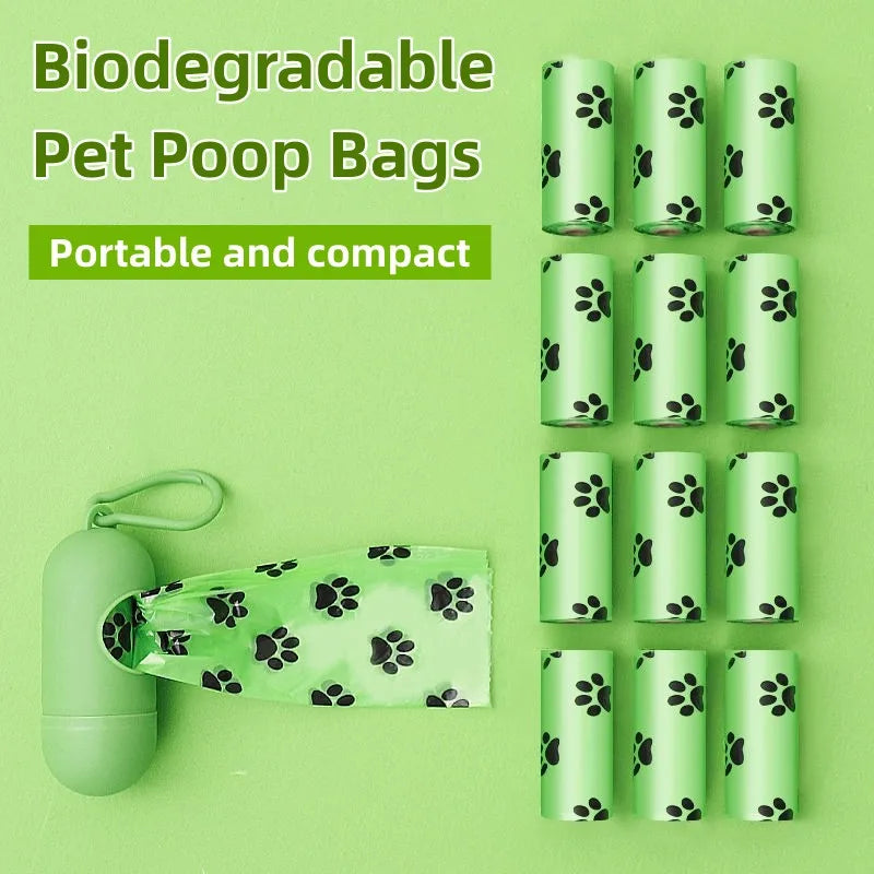 Saco de cocô de cachorro biodegradável saco de lixo para animais de estimação sacos de cocô de cachorro dispensador de saco de cocô de cachorro suprimentos de limpeza de cães produtos para cães presente
