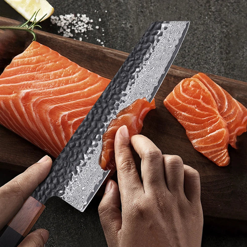 8.2 "japonês kiritsuke chef faca de aço damasco corte afiado carne vegetal cutelo vg10 mão forjada facas cozinha profissionais