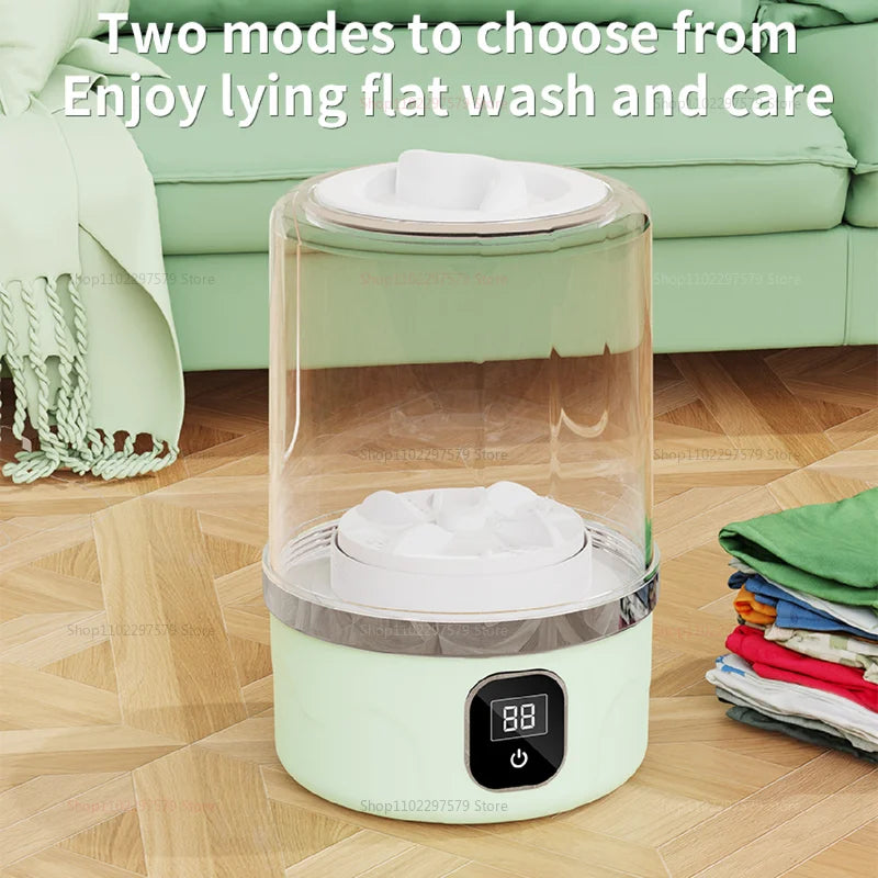 Mini máquina de lavar roupa portátil compacta, para dormitórios, viagens, acampamento, hotel, apartamento, fácil limpeza de roupas com alça