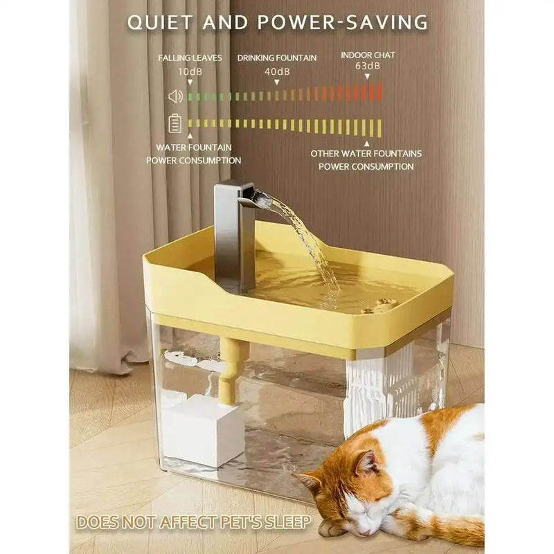 Dispensador de água automático para gatos, dispensador de fonte potável para circulação de água, tigela de água removível com filtro de bomba silencioso