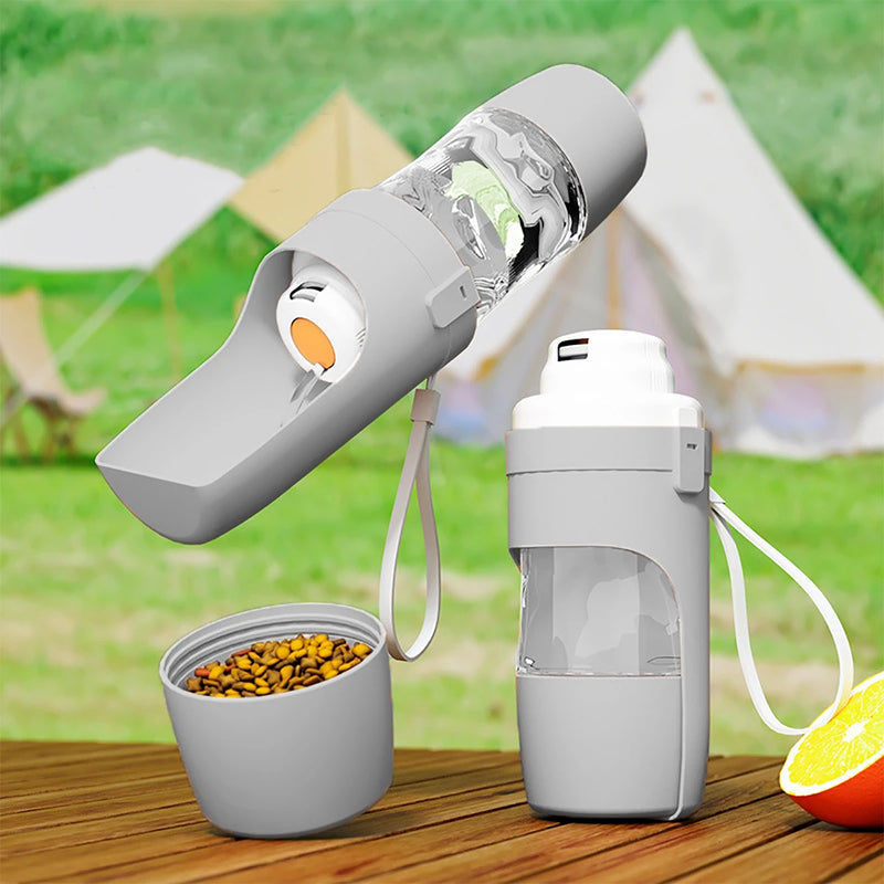 Garrafa de água portátil para cães e gatos, com armazenamento de alimentos e recipiente de água para filhotes, animais de estimação, tigela alimentadora para viagem ao ar livre, suprimentos para animais de estimação