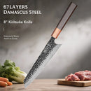 8 "japonês kiritsuke chef faca de aço damasco corte afiado carne vegetal slicer cutelo artesanal facas cozinha profissional