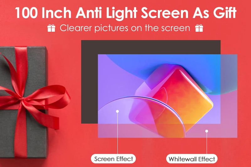 2025 Novo projetor 4k 1800ANSI Projetor Android com foco automático WiFi 6 Bluetooth Beamer para filmes, ideal para casa e teatro ao ar livre