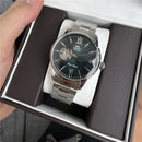 Orient Double Lion Classic Watch Series Remodelado Segunda Mão Relógio Mecânico Automático de Pele Oco Masculino