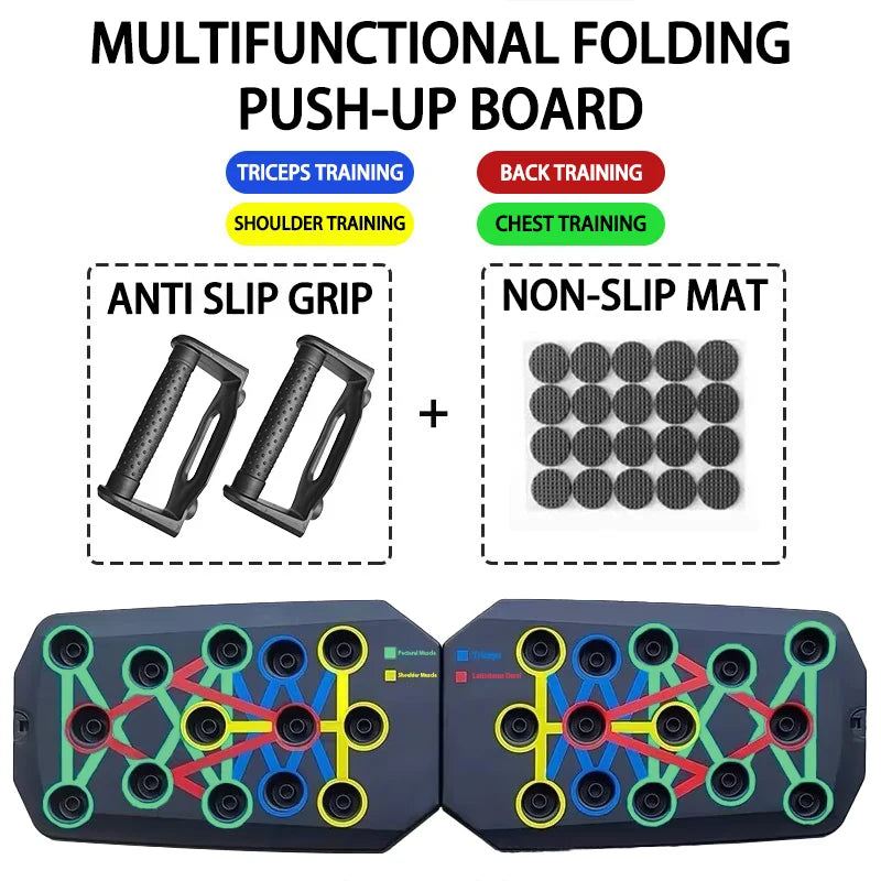 Conjunto de placa push-up portátil multifuncional barra push-up dobrável equipamentos de fitness para peito abdômen braços/treinamento traseiro