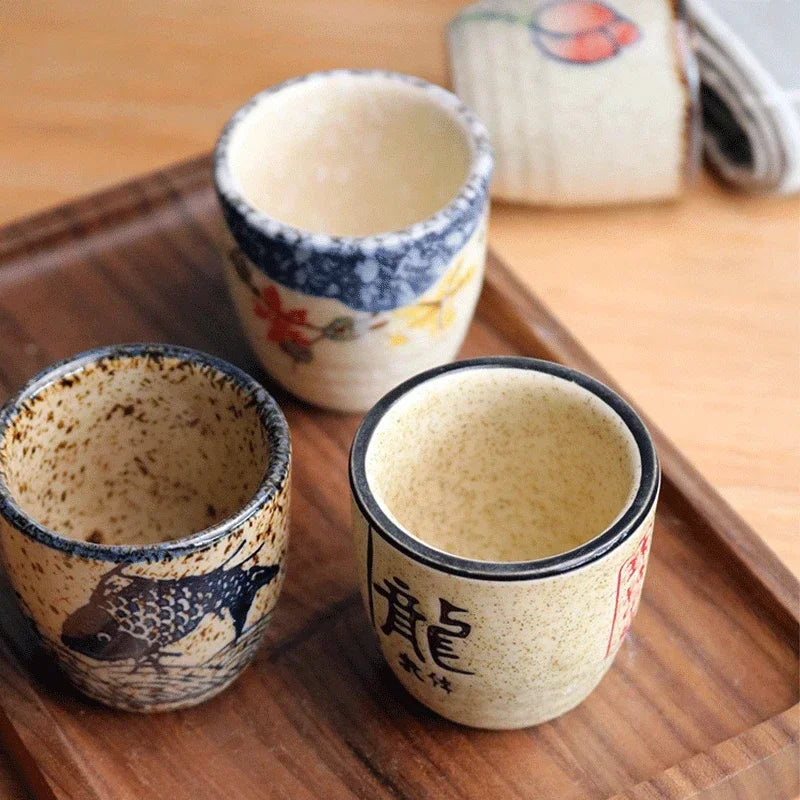50ml estilo japonês cerâmica antigo copo de vinho branco conjunto de saquê casa retro xícara de café pote de vinho shochu copo clássico
