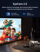 2025 Novo projetor 4k 1800ANSI Projetor Android com foco automático WiFi 6 Bluetooth Beamer para filmes, ideal para casa e teatro ao ar livre