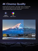 2025 Novo projetor 4k 1800ANSI Projetor Android com foco automático WiFi 6 Bluetooth Beamer para filmes, ideal para casa e teatro ao ar livre