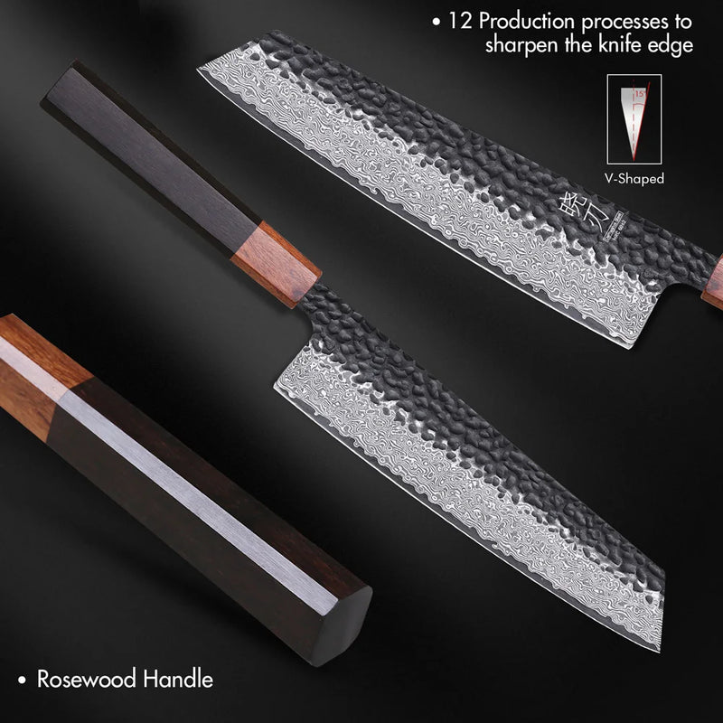 8.2 "japonês kiritsuke chef faca de aço damasco corte afiado carne vegetal cutelo vg10 mão forjada facas cozinha profissionais