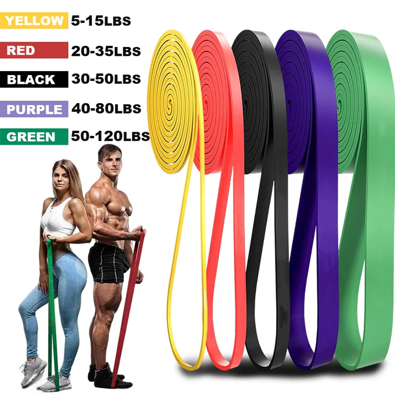 Faixa de resistência fitness, 5 ~ 120lbs, boxe, treinamento de agilidade, equipamento de ginástica, yoga, pilates, acessórios, faixa de borracha, academia em casa