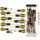 Conjunto de chave de fenda profissional atualizado com suporte de broca magnética, inclui ferramentas de fenda, Phillips, hexagonal, Torx e precisão