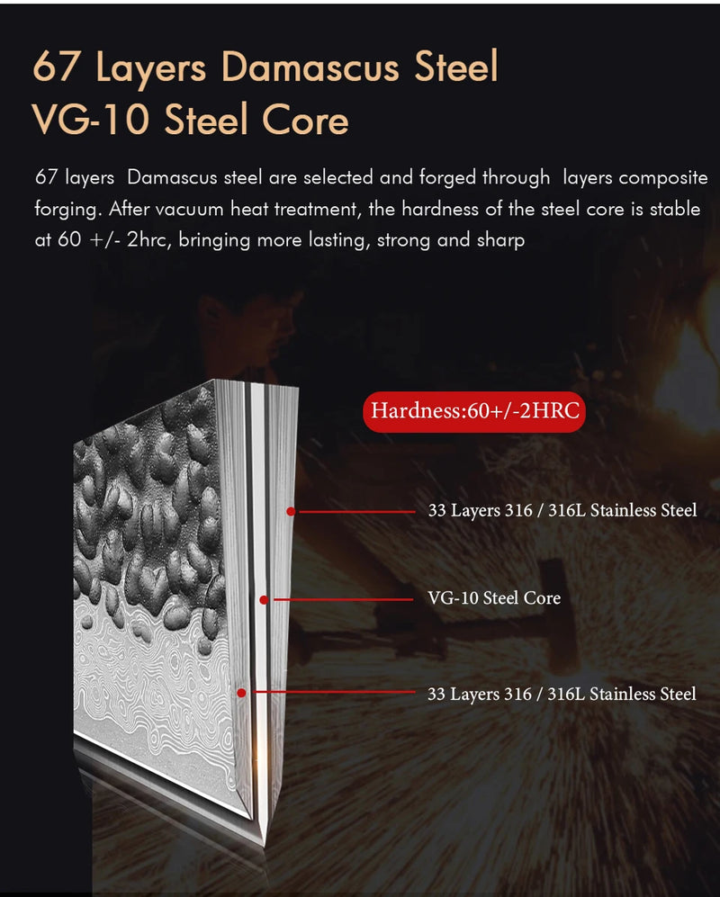 8 "japonês kiritsuke chef faca de aço damasco corte afiado carne vegetal slicer cutelo artesanal facas cozinha profissional