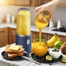 Liquidificador portátil de 6 lâminas, 2 copos para viagem, espremedor elétrico portátil, carga usb, suco de frutas frescas, liquidificador pessoal, smoothie