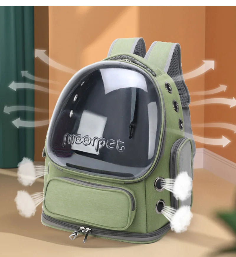 Bolsa transparente para transportar gatos, mochila de viagem ao ar livre para gatos, cães pequenos, respirável, bolsa de transporte para gatos, suprimentos para animais de estimação