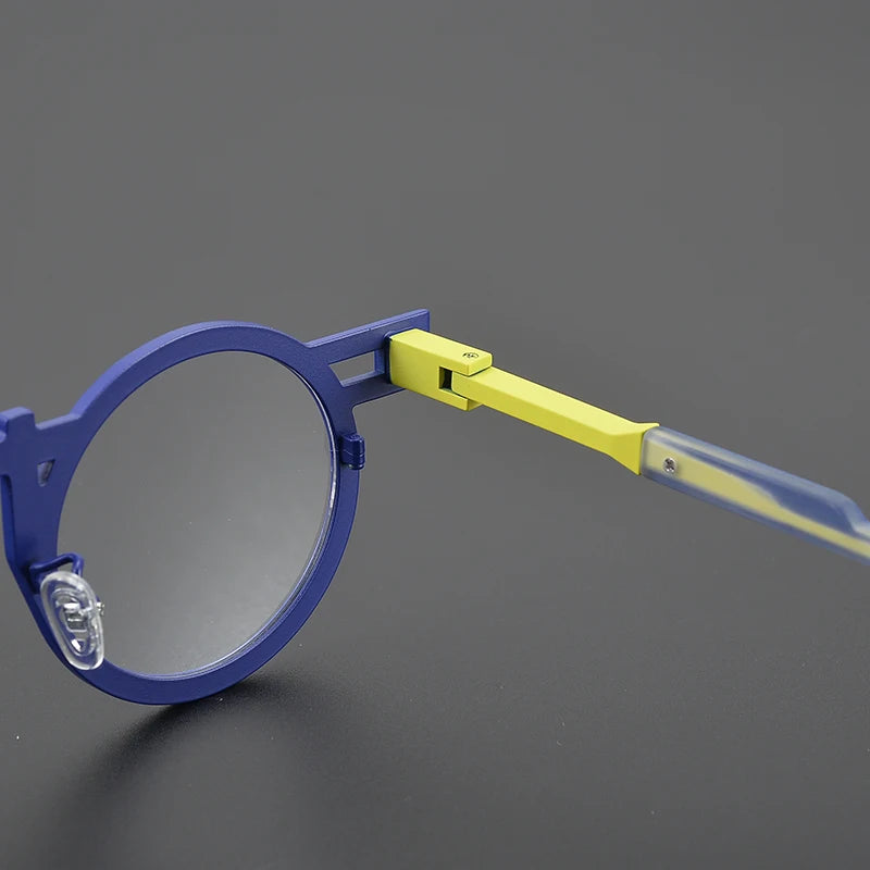 Óculos redondos de titânio ultraleve, armação de personalidade para homens e mulheres, óculos ópticos de miopia, marca de luxo, óculos de prescrição