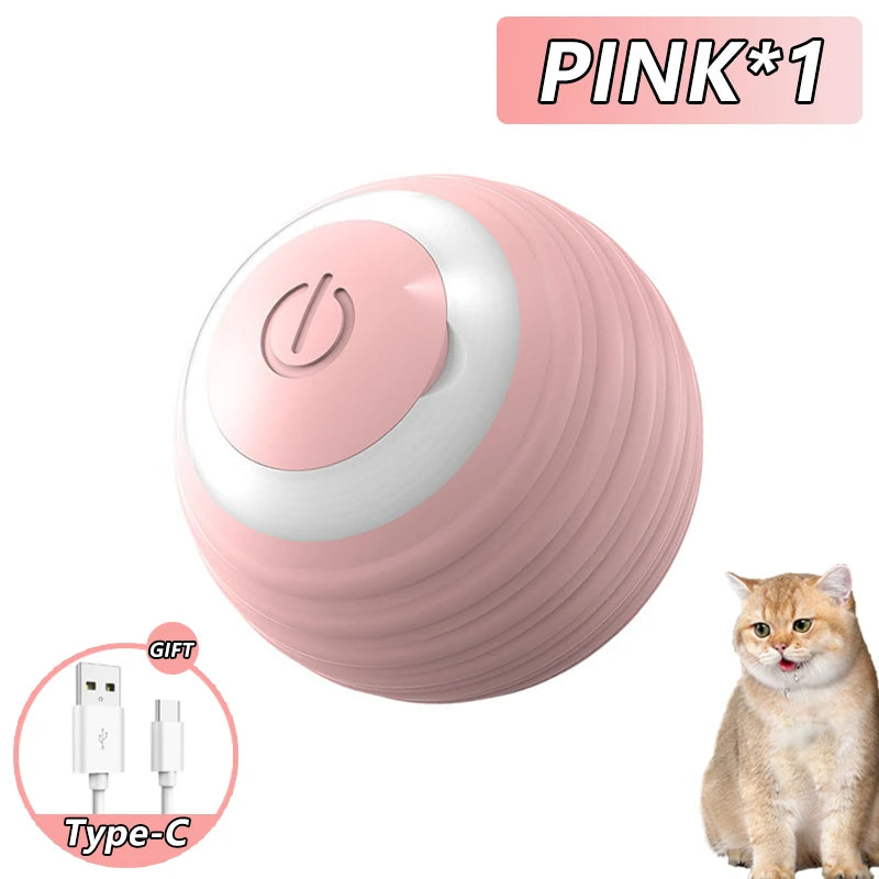 Gato bola interativa inteligente gato brinquedos interior automático rolamento bola mágica eletrônico interativo gato brinquedo gato jogo acessórios