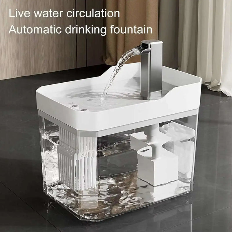 Dispensador de água automático para gatos, dispensador de fonte potável para circulação de água, tigela de água removível com filtro de bomba silencioso