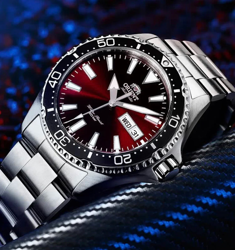 Orient duplo leão relógio mecânico totalmente automático masculino verde água fantasma relógio de mergulho masculino original importado 1:1