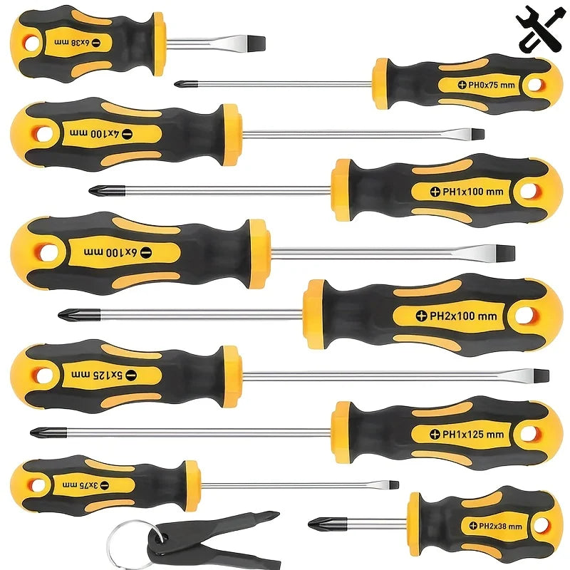 Conjunto de chave de fenda profissional atualizado com suporte de broca magnética, inclui ferramentas de fenda, Phillips, hexagonal, Torx e precisão