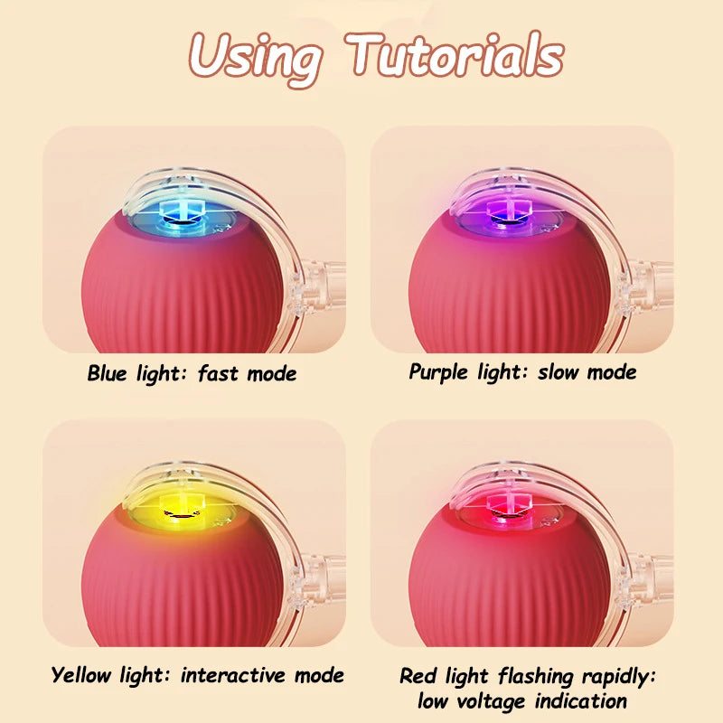 Novo gato bola interativa brinquedo bola de rolamento automático falso cauda recarregável inteligente animal de estimação brinquedo elétrico cão gato treinamento imitar mouse