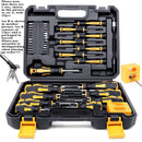 Conjunto de chave de fenda profissional atualizado com suporte de broca magnética, inclui ferramentas de fenda, Phillips, hexagonal, Torx e precisão