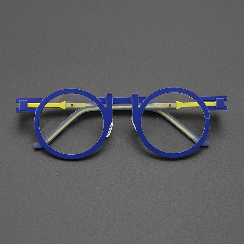 Óculos redondos de titânio ultraleve, armação de personalidade para homens e mulheres, óculos ópticos de miopia, marca de luxo, óculos de prescrição