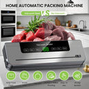 Máquina seladora a vácuo elétrica, embalagem de alimentos secos/úmidos, sacos de vedação a vácuo, cortador embutido, cozinha, armazenamento de alimentos, seladora a vácuo