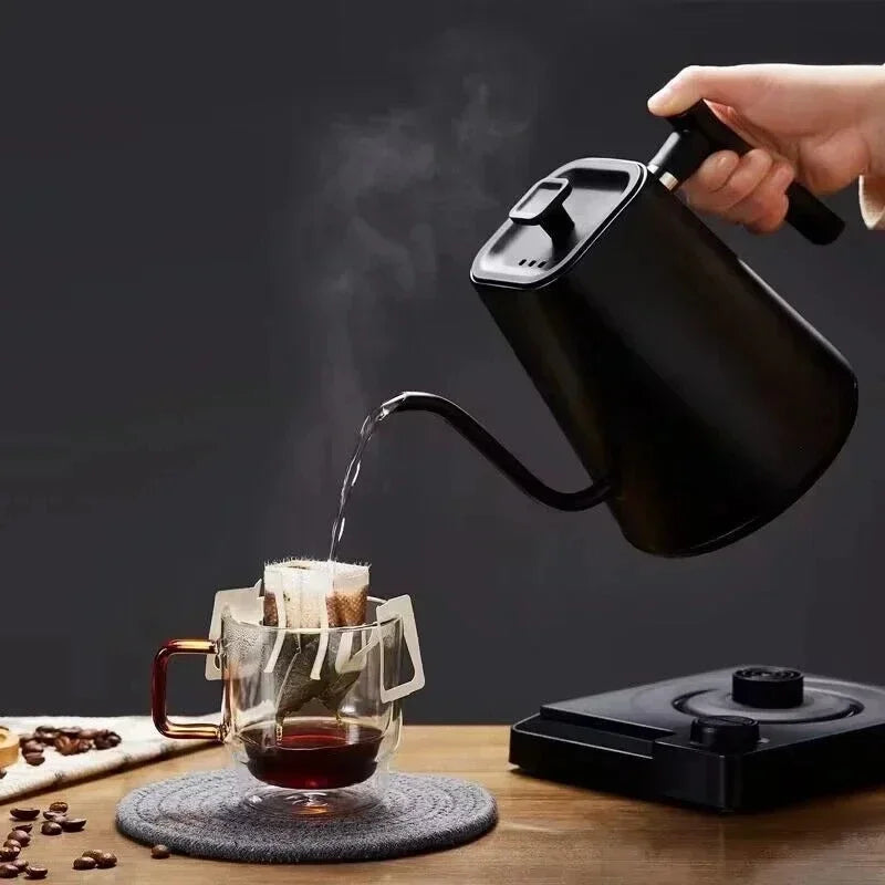 Chaleira elétrica pescoço de ganso 1200w com controle de temperatura chaleira elétrica para café e chá bule de café 110v/220v