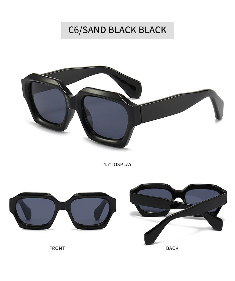 Moda quadrada óculos de sol nova mulher marca luxo pequeno retângulo óculos de sol feminino gradiente uv400 óculos de sol