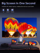 2025 Novo projetor 4k 1800ANSI Projetor Android com foco automático WiFi 6 Bluetooth Beamer para filmes, ideal para casa e teatro ao ar livre