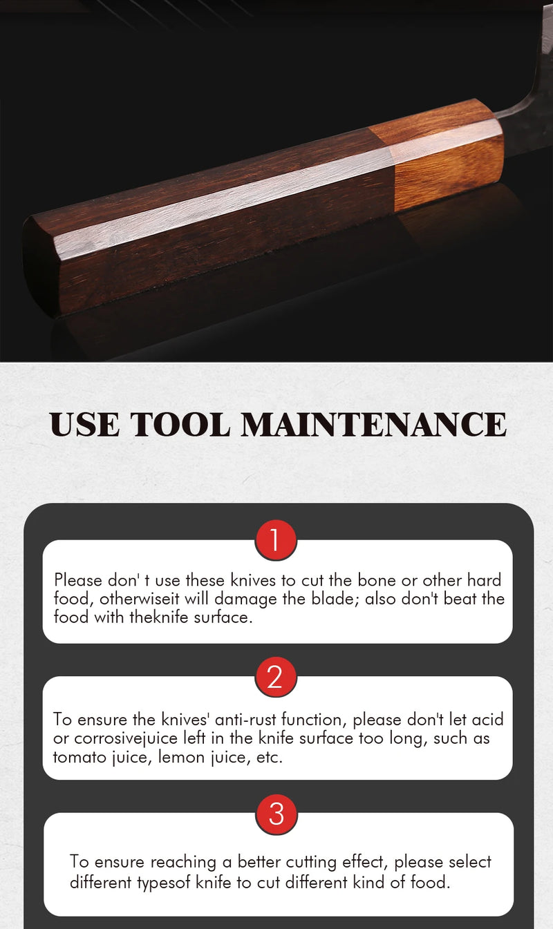 8 "japonês kiritsuke chef faca de aço damasco corte afiado carne vegetal slicer cutelo artesanal facas cozinha profissional