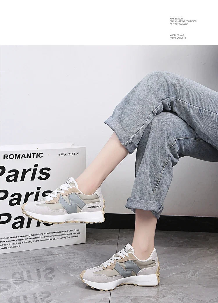 Novo estilo zugu sapatos femininosinspopular pai de sola grossa tênis2025 verão respirável temporada confortável tênis