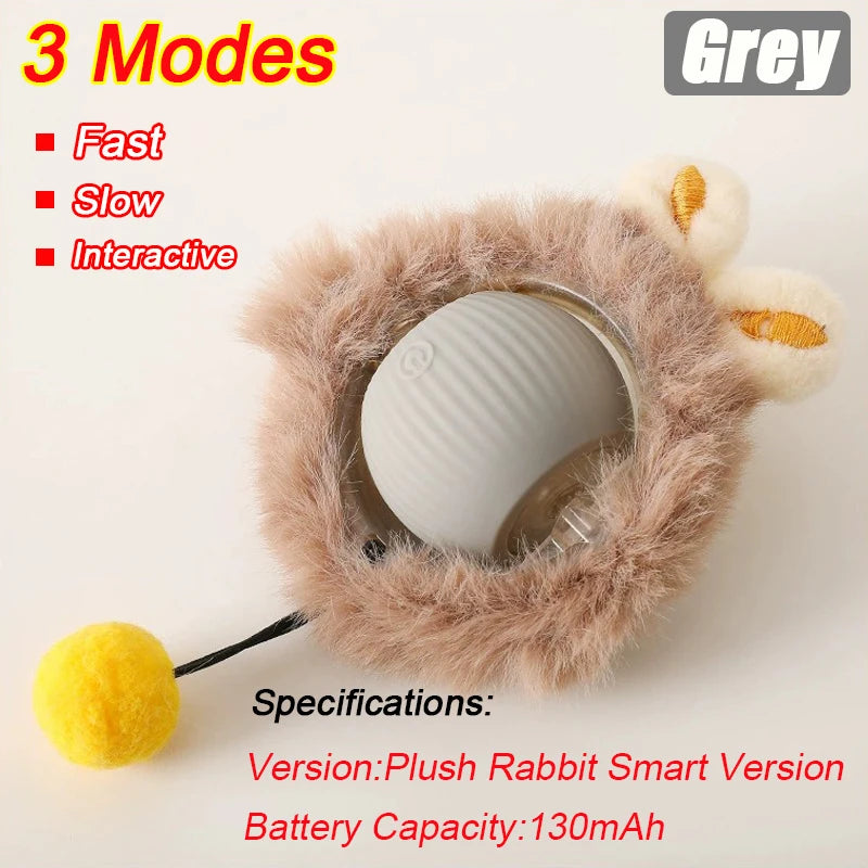 Novo gato bola interativa brinquedo bola de rolamento automático falso cauda recarregável inteligente animal de estimação brinquedo elétrico cão gato treinamento imitar mouse