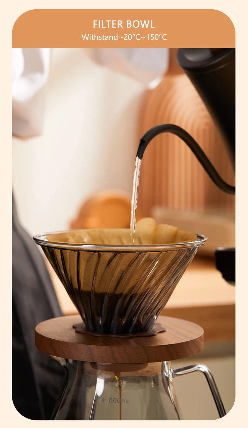 Conjunto De Café Acessórios De Café Moinho De Moinho De Moinho De Vidro Com Gotejador De Filtro Gooseneck Chaleira Especializada BaristaSet