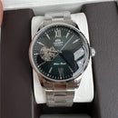 Orient Double Lion Classic Watch Series Remodelado Segunda Mão Relógio Mecânico Automático de Pele Oco Masculino