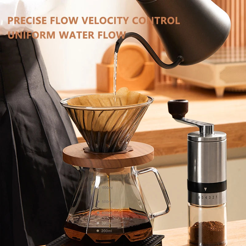 Conjunto De Café Acessórios De Café Moinho De Moinho De Moinho De Vidro Com Gotejador De Filtro Gooseneck Chaleira Especializada BaristaSet