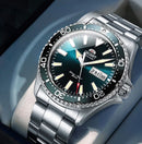 Orient duplo leão relógio mecânico totalmente automático masculino verde água fantasma relógio de mergulho masculino original importado 1:1