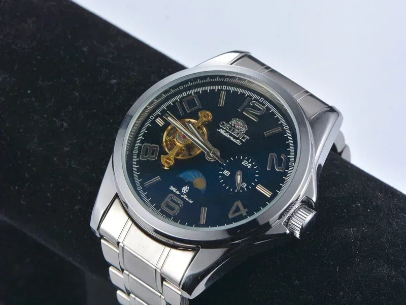 Orient relógios aaa relógio de alta qualidade novo topo relógio masculino luxo multi-função todo em aço automático mecânico tourbillon