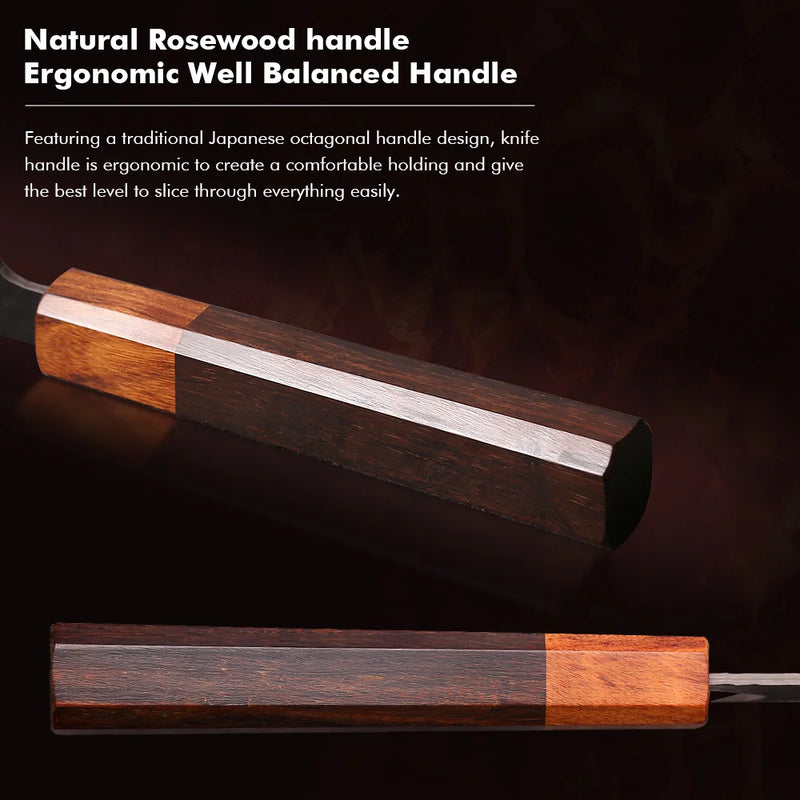8 "japonês kiritsuke chef faca de aço damasco corte afiado carne vegetal slicer cutelo artesanal facas cozinha profissional