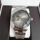 Orient Double Lion Classic Watch Series Remodelado Segunda Mão Relógio Mecânico Automático de Pele Oco Masculino