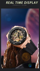 Onola relógio de pulso masculino esportivo de luxo, à prova d'água, automático, mecânico